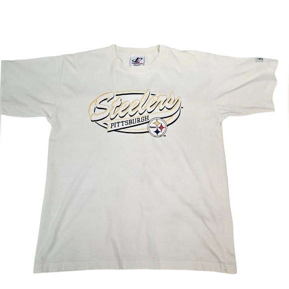 Vintage Logo Athletic Embroidered Pittsburgh Steelers Tee-Shirt Size‎ Medium Q47 - Picture 12 of 12